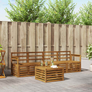 vidaXL Sofa-Sets 5 pcs Naturel Massief Acaciahout