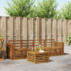 vidaXL Sofa-Sets 5 pcs Naturel Massief Acaciahout