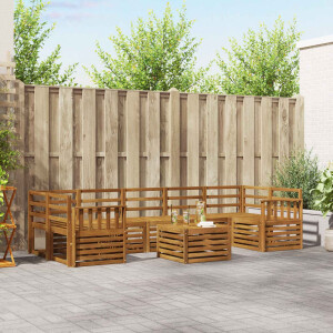 vidaXL Sofa-Sets 8 pcs Naturel Massief Acaciahout