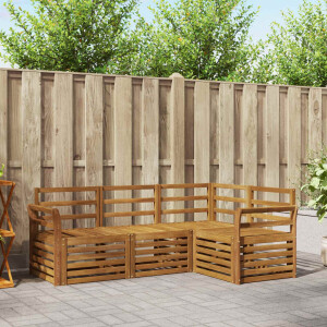 vidaXL Sofa-Sets 4 pcs Naturel Massief Acaciahout