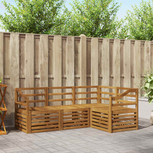 vidaXL Sofa-Sets 4 pcs Naturel Massief Acaciahout