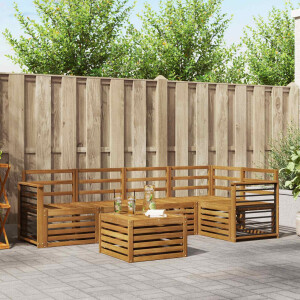 vidaXL Sofa-Sets 6 pcs Naturel Massief Acaciahout