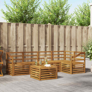 vidaXL Sofa-Sets 6 pcs Naturel Massief Acaciahout
