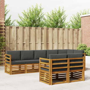 vidaXL Sofa-Sets 8 pcs Natuurlijk en Antraciet Massief Acaciahout