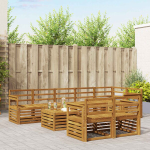 vidaXL Sofa-Sets 9 pcs Naturel Massief Acaciahout