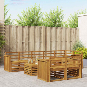 vidaXL Sofa-Sets 9 pcs Naturel Massief Acaciahout