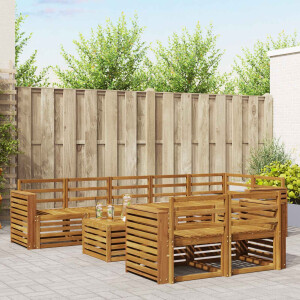vidaXL Sofa-Sets 9 pcs Naturel Massief Acaciahout