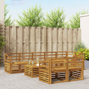 vidaXL Sofa-Sets 9 pcs Naturel Massief Acaciahout