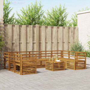 vidaXL Sofa-Sets 10 pcs Naturel Massief Acaciahout