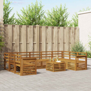 vidaXL Sofa-Sets 10 pcs Naturel Massief Acaciahout