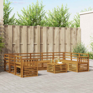 vidaXL Sofa-Sets 10 pcs Naturel Massief Acaciahout