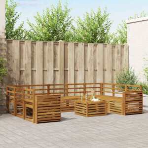 vidaXL Sofa-Sets 10 pcs Naturel Massief Acaciahout
