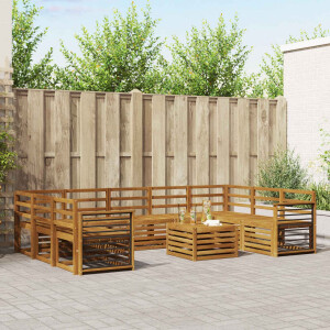 vidaXL Sofa-Sets 10 pcs Naturel Massief Acaciahout