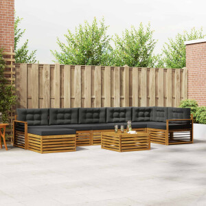 vidaXL Sofa-Sets 8 pcs Natuurlijk en Antraciet Massief Acaciahout