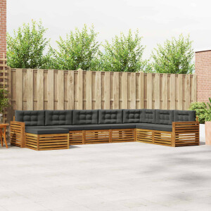 vidaXL Sofa-Sets 8 pcs Natuurlijk en Antraciet Massief Acaciahout