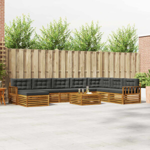 vidaXL Sofa-Sets 9 pcs Natuurlijk en Antraciet Massief Acaciahout