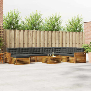 vidaXL Sofa-Sets 9 pcs Natuurlijk en Antraciet Massief Acaciahout