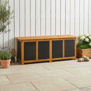 vidaXL Tuinbox 243 L Massief Acaciahout 150 x 50 x 56 cm Zwart