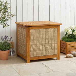 vidaXL Tuinopslagdoos 185 L Massief Acaciahout 60 x 50 x 56 cm Beige