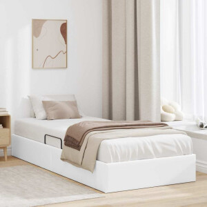 vidaXL Opslag bed met opslag Puur Wit 100 x 190 cm Kunstleer