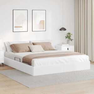 vidaXL Opslag bed met opslag Puur Wit 183 x 213 cm Kunstleer