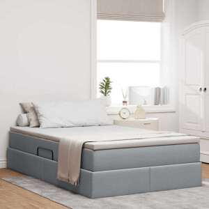 vidaXL Opslag bed met matras Lichtgrijs 120 x 200 cm Polyester