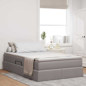 vidaXL Opslag bed met matras met matras Taupe 120 x 200 cm Polyester