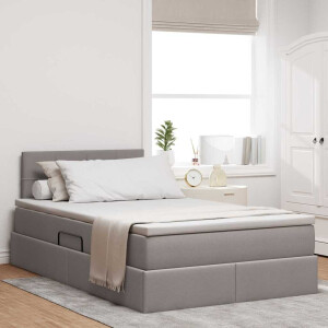 vidaXL Opbergbed met matras met matras Taupe 120 x 200 cm Bewerkt hout