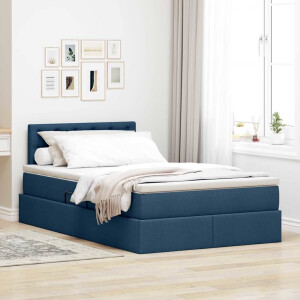 vidaXL Opbergbed met matras met matras Blauw 120 x 190 cm Bewerkt hout