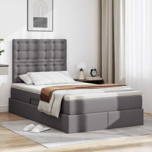 vidaXL Opslag bed met matras met opslag Grijs 120 x 200 cm Nep Leer