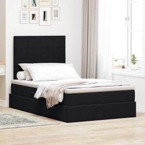vidaXL Opslag bed met matras met matras Zwart 120 x 200 cm Fluweel