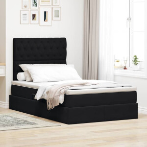vidaXL Opslag bed met matras met matras Zwart 120 x 200 cm Fluweel