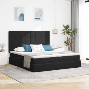 vidaXL Opslag bed met matras met hoofdeinde Zwart 200 x 200 cm Fluweel