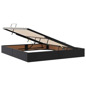 vidaXL Bed met LED -striplichten met hoofdeinde Zwart 180 x 200 cm PVC