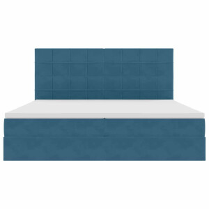 vidaXL Bed met LED -striplichten Donkerblauw 200 x 200 cm Fluweel