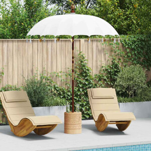 vidaXL Balinese Parasol Crème 180-190 cm Katoen, massief hout