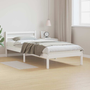 vidaXL Bedframe Wit 225,5 x 95,5 x 69,5 cm Massief Vurenhout