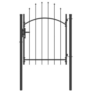 vidaXL Tuinpoort met slot Grijs 150 x 100 cm Staal