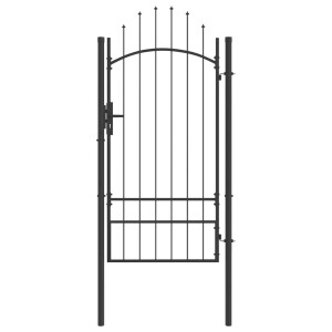vidaXL Tuinpoort met slot Grijs 200 x 100 cm Staal