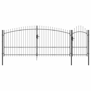 vidaXL Tuinpoort met slot Grijs 195 x 400 cm Staal