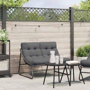 vidaXL Tuinmeubelen Zwart 110 x 81 x 71 cm Gepoedercoat staal