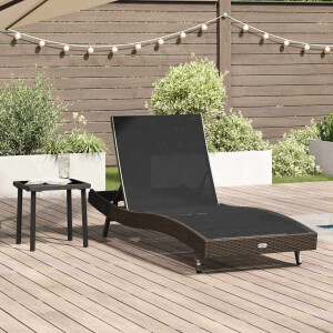 vidaXL Ligstoel 2 pcs Zwart en Bruin poly rattan