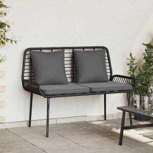 vidaXL Tuinbank Zwart en Anthraciet poly rattan
