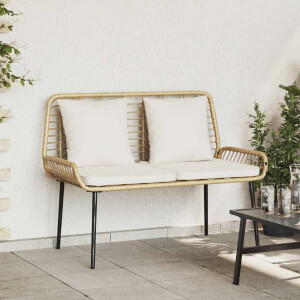 vidaXL Tuinbank Bruin en Crème poly rattan