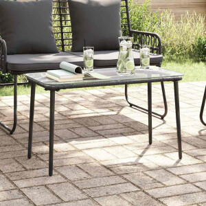 vidaXL Tuinstafel Zwart 80 x 40 x 45 cm poly rattan