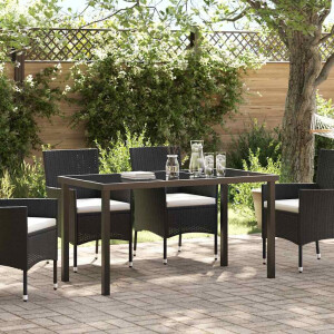 vidaXL Tuinstafel Zwart 140 x 70 x 73 cm Metaal