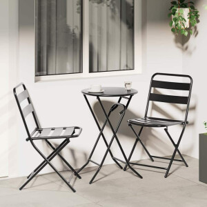 vidaXL Tuin Bistro Set 3 pcs Antraciet Staal