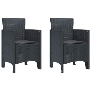 vidaXL Tuinstoel 2 pcs Antraciet 53 x 49 x 85 cm Polypropyleen