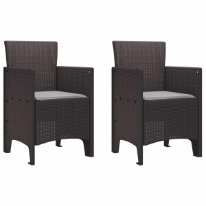 vidaXL Tuinstoel 2 pcs Bruin Polypropyleen