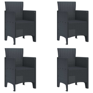 vidaXL Tuinstoel 4 pcs Antraciet 53 x 49 x 85 cm Polypropyleen